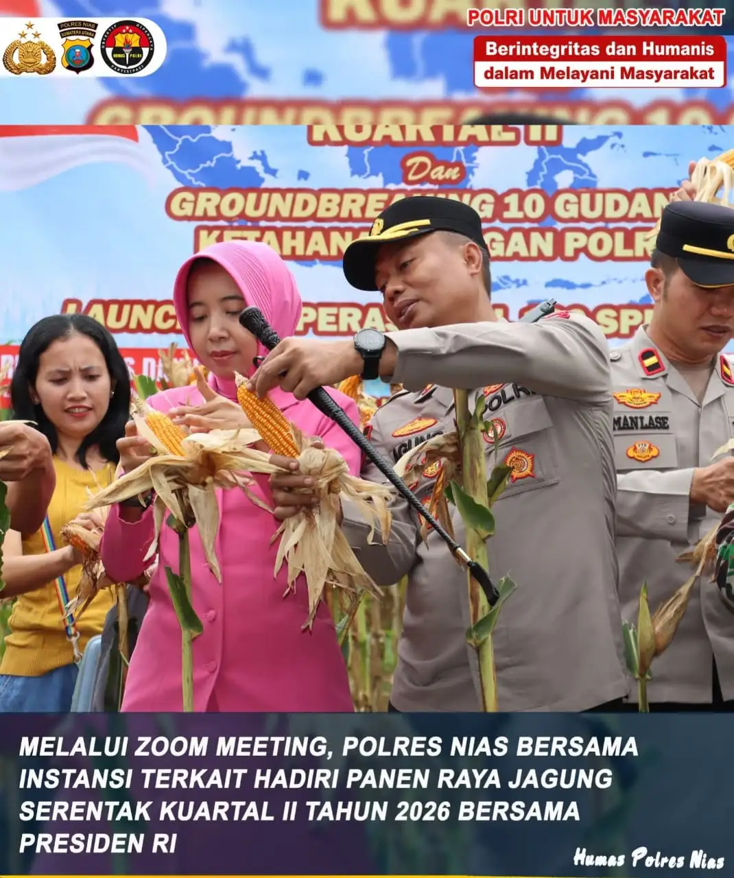 Melalui Zoom Meeting, Polres Nias Bersama Instansi Terkait Hadiri Panen Raya Jagung Serentak Kuartal II Tahun 2026 Bersama Presiden RI